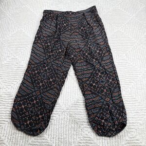 Free People Pants Womens M/L Black Harem Tapered Geometric Boho Gypsy Festival
